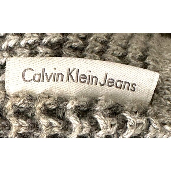 Calvin Klein Mens Waffle Knit Cotton Mock Neck Full Zip Jacket Gray Size Large - Picture 8 of 14